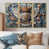 Toile avec cadre flottant or