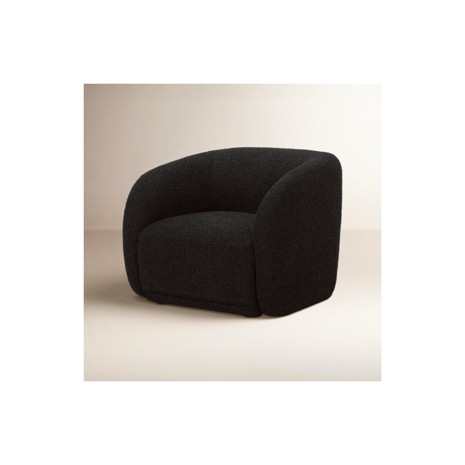 Penelope Accent Chair, Black Boucle