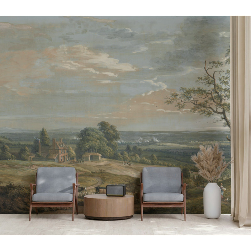 Décoration murale classique campagne classique vue éloignée de Maidstone, L 160 po x L 108 po