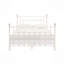 Lit blanc avec structure élégante - métal, détails de broche, tête de lit double en métal de 56 po de profondeur et supporte jusqu'à 330 lb