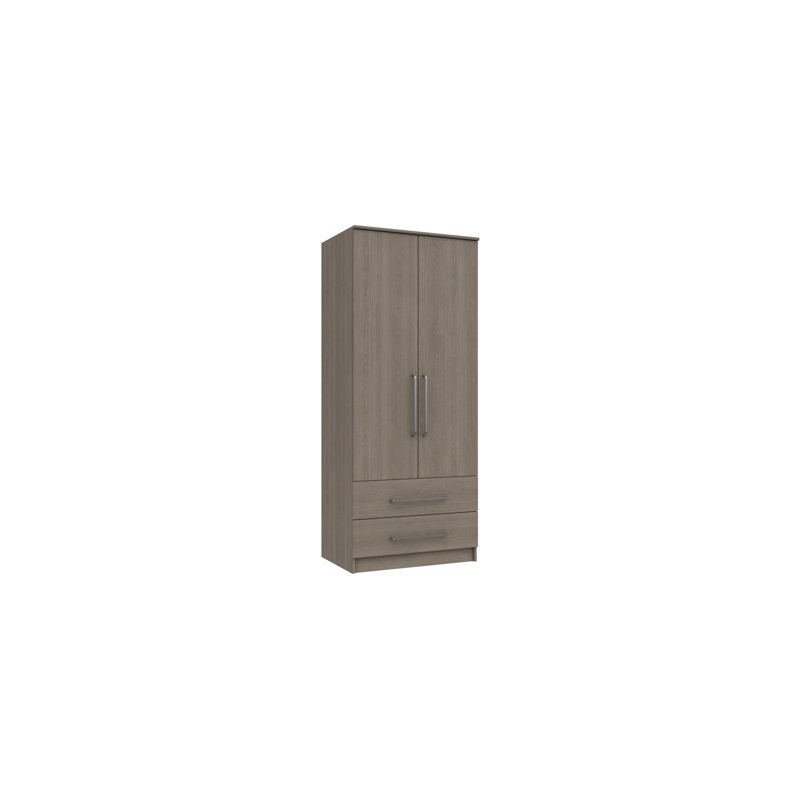 Bushnell 2 Door Manufactured Wood Wardrobe, Grey