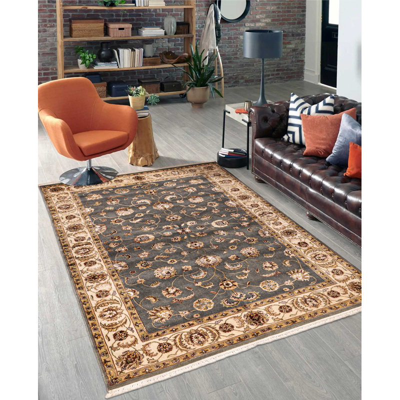 Tapis gris Mirzapur 6 pi 0 po x 8 pi 8 po