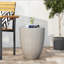 Table d'appoint d'extérieur en béton léger avec conception cylindrique effilée - surface texturée, minimaliste moderne, sans assemblage pour patio / jardin / salon-849925894