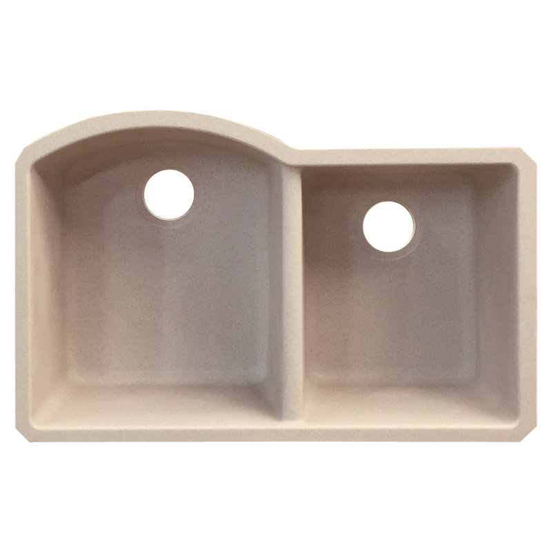 Aversa 31.75'' L Double Bowl Kitchen Sink, Cafe Latte
