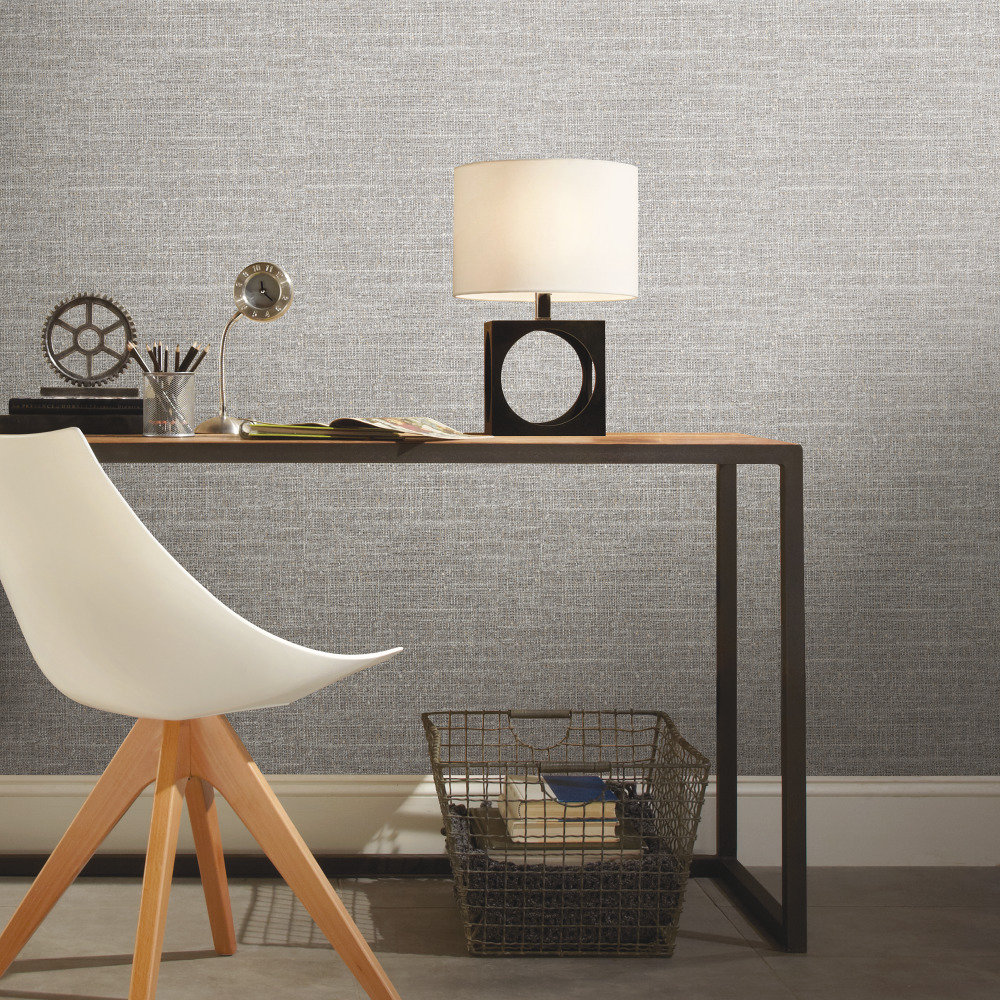 Hayley Tweed Self-Adhesive Wallpaper Roll, Gray