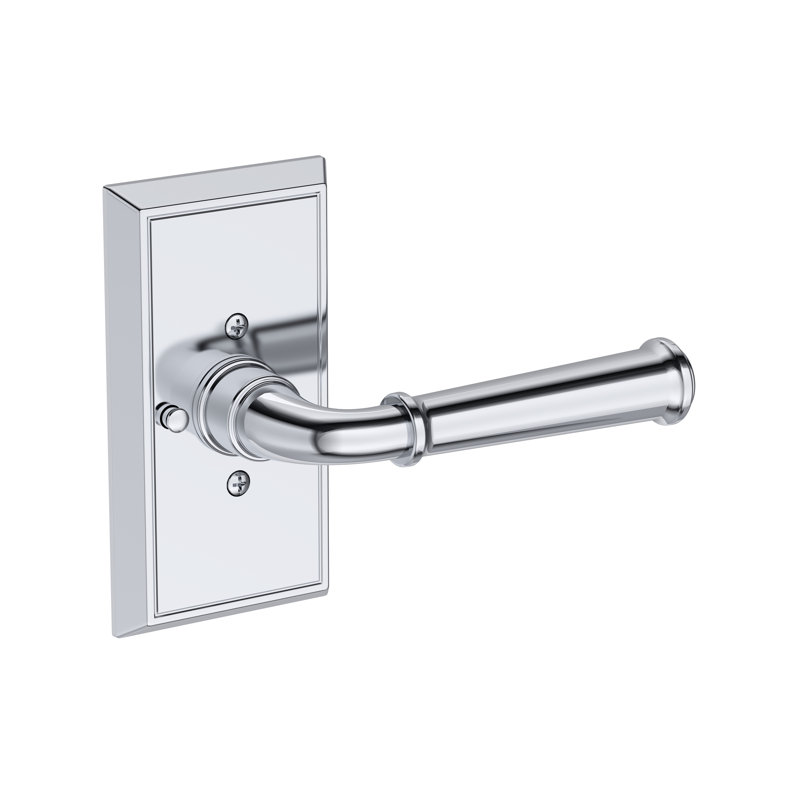Dunsmoor Privacy Lever with Chamfered 5in Rose in Venetian Bronze, Polished Chrome