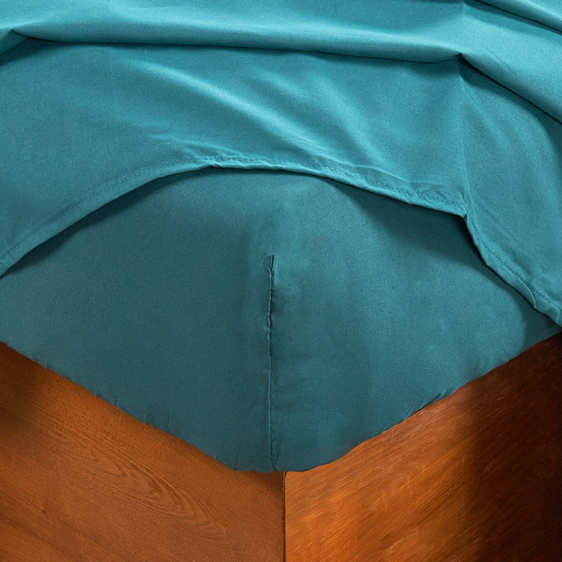 Greek Key Microfiber Geometric Sheet Set, Dark Teal, Queen