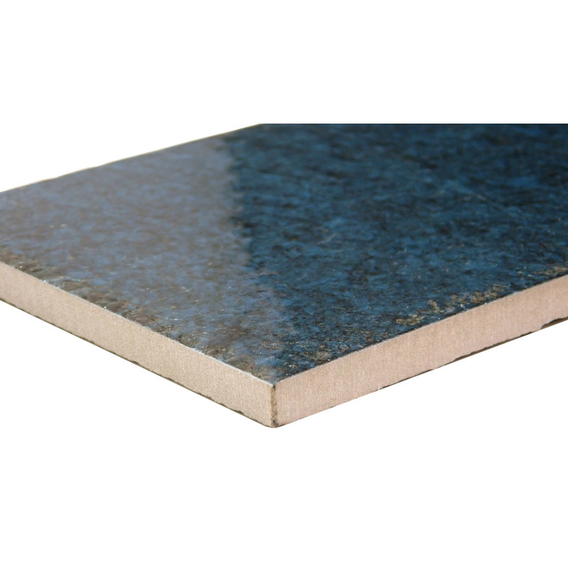 Inhale Gris 4 in. x 12 in. Glossy Porcelain Wall Tile (12.27 sq. ft./Case), Azul