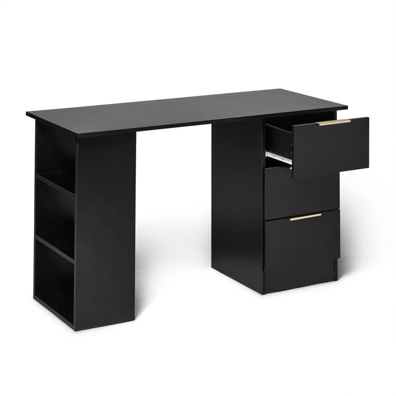 Glenhaven 3 Drawer Computer Desk, Black