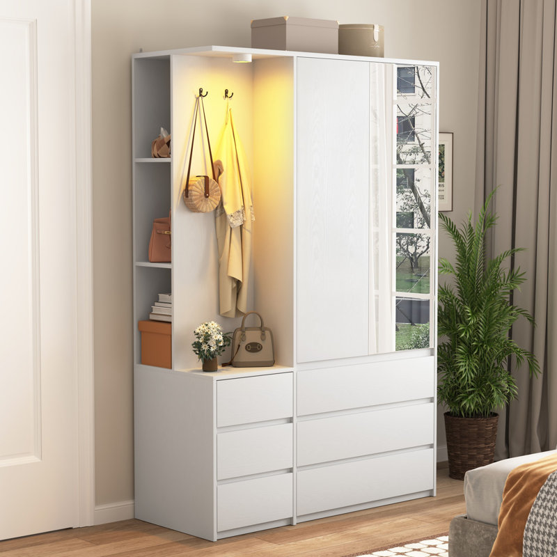 Combinaison de garde-robe et garde-robe moderne, Blanc
