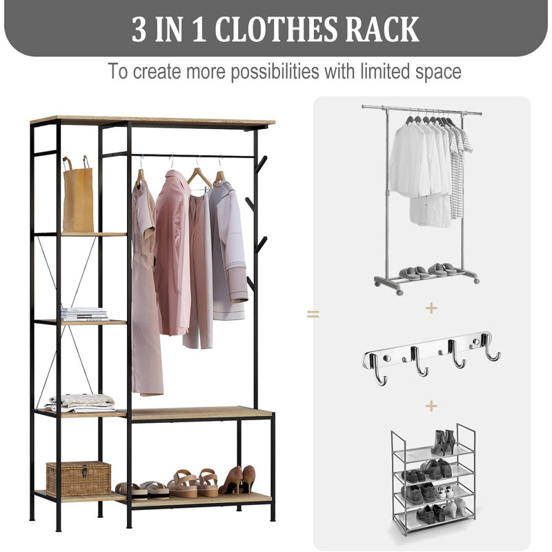 Armanda 100cm Industrial Pipe Clothing Rack