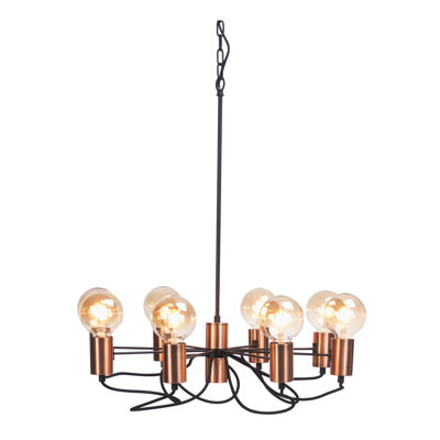 Lexington 8 - Light Copper/Black Geometric Pendant