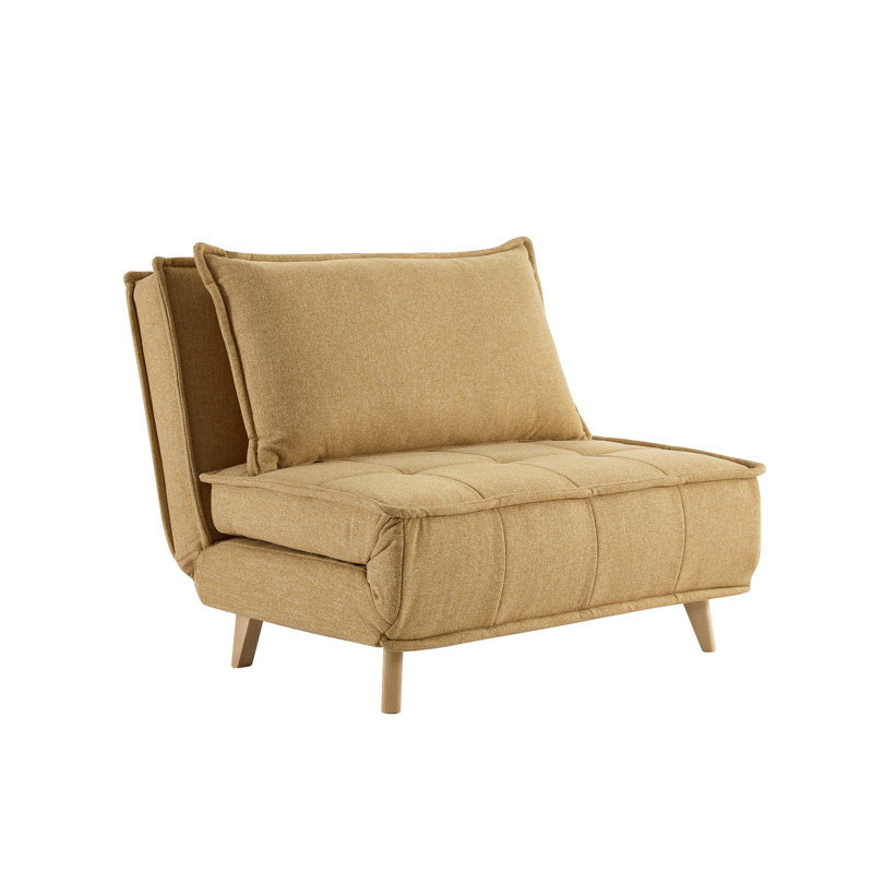 Chaise convertible en polyester Mikell, Natté jaune