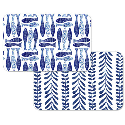 Ensemble de 4 napperons réversibles Chinoiserie Sea