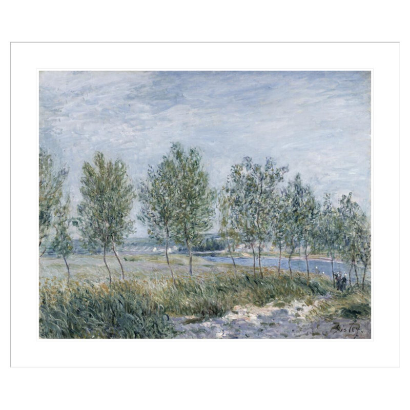 Peupliers sur une berge par Alfred Sisley, impression giclée sur cadre, H 33,5 po x l 39,73 po