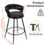Bohdalice PU Leatherette Bar Stool (set of 2), With Braided Backrest And Footrest, Swivel Bar Stool, Seat Height 90.93cm, For The Kitchen, Dining Room And Home Bar-1561464225