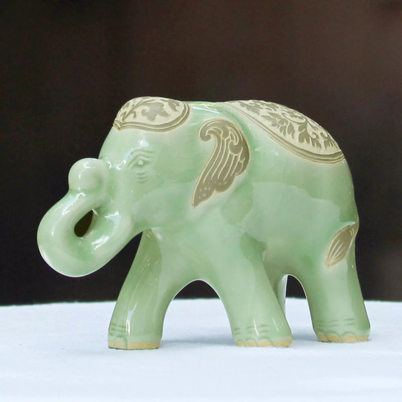 Prestigious Elephant sculpture, Olive Green