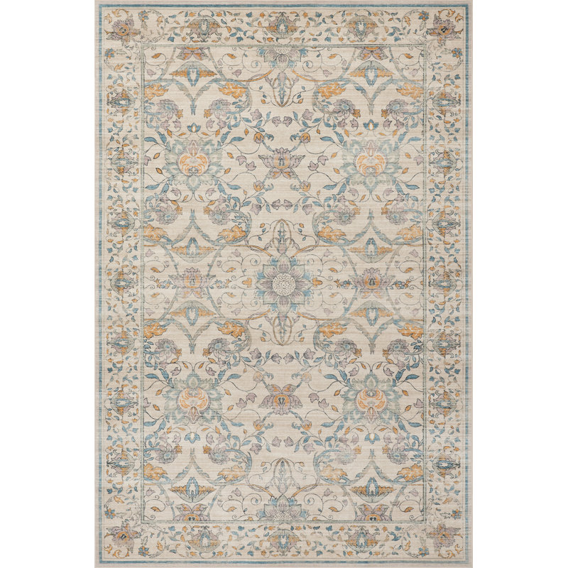 Veliora Floral Washable Area Rug, Rectangle 2' x 3'