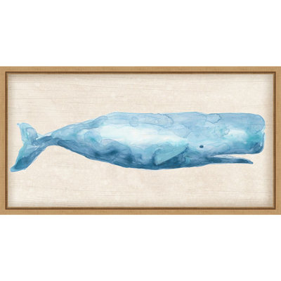 Rustic Whale I by June Erica Vess Framed Canvas Wall Art Print