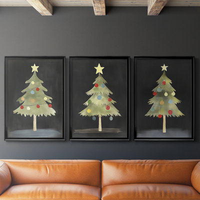 Christmas Holiday Art CXIX - Toile tendue avec châssis sur mesure - 3 pièces
