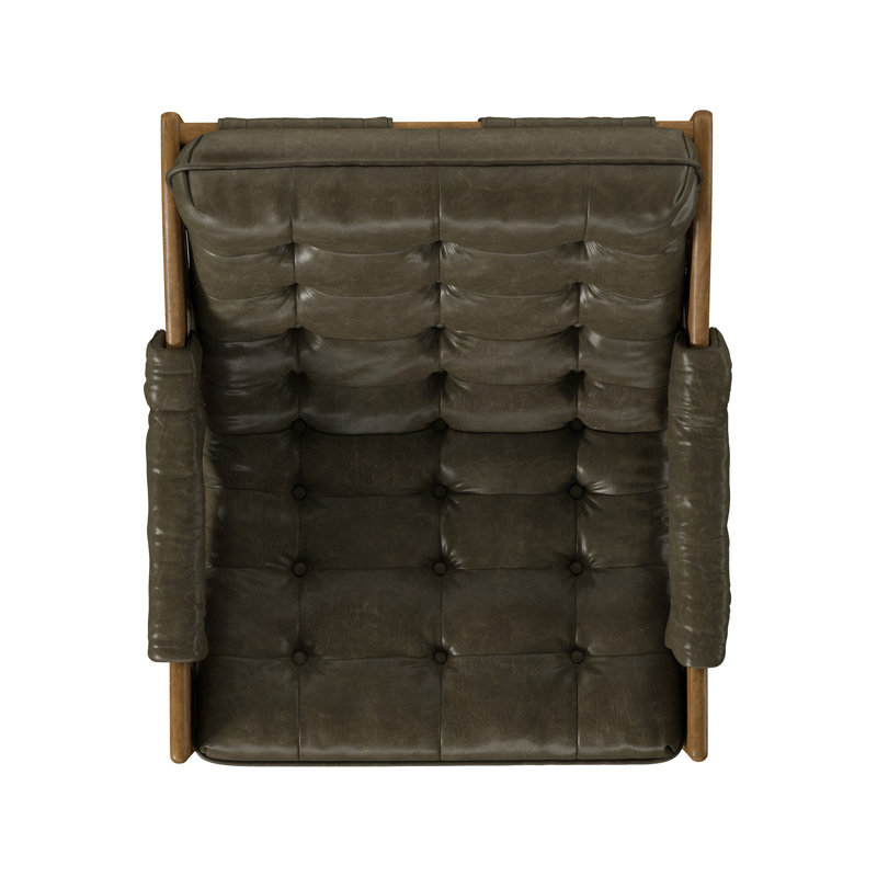 Kensington Armchair, Dulane Moss Genuine Leather, Weathered Sepia
