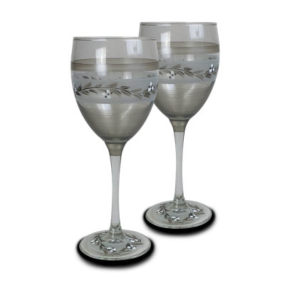 Pewter Vine 12oz. Wine Glass Set