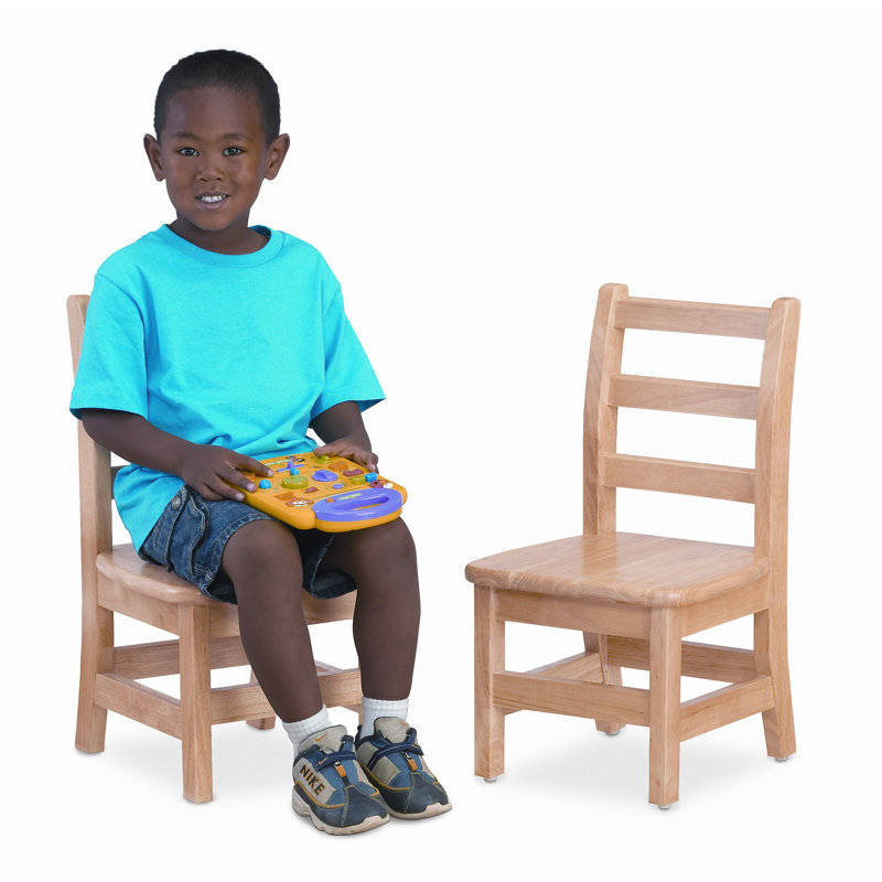 Natural Wood Ladderback Children's Chair Set of 2