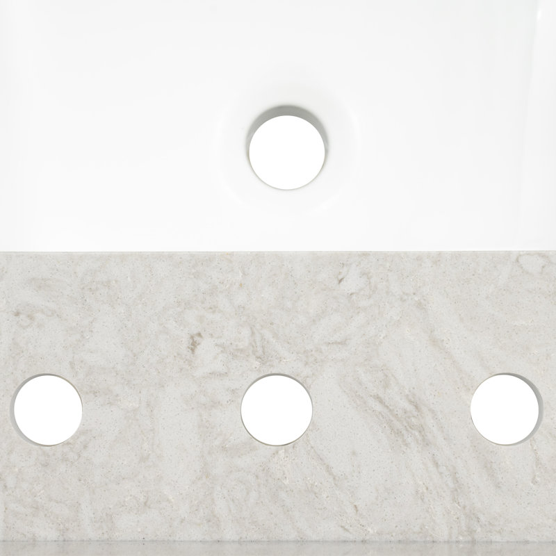 49 in. Drifting Fog Marble Vanity Top with White Undermount Sink