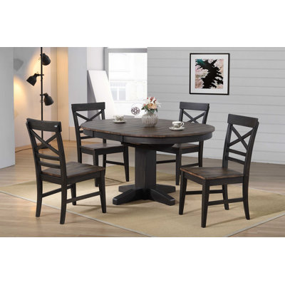 Bartell Solid Wood Solid Wood Top Pedestal Dining Set