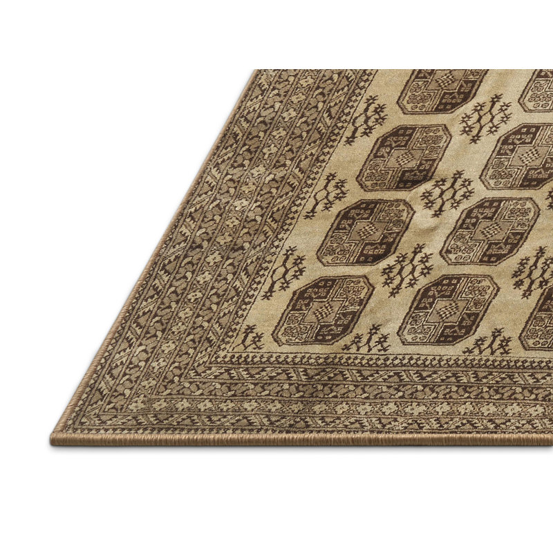 Tapis traditionnel crème / beige, Rectangle 5 pi x 7 pi