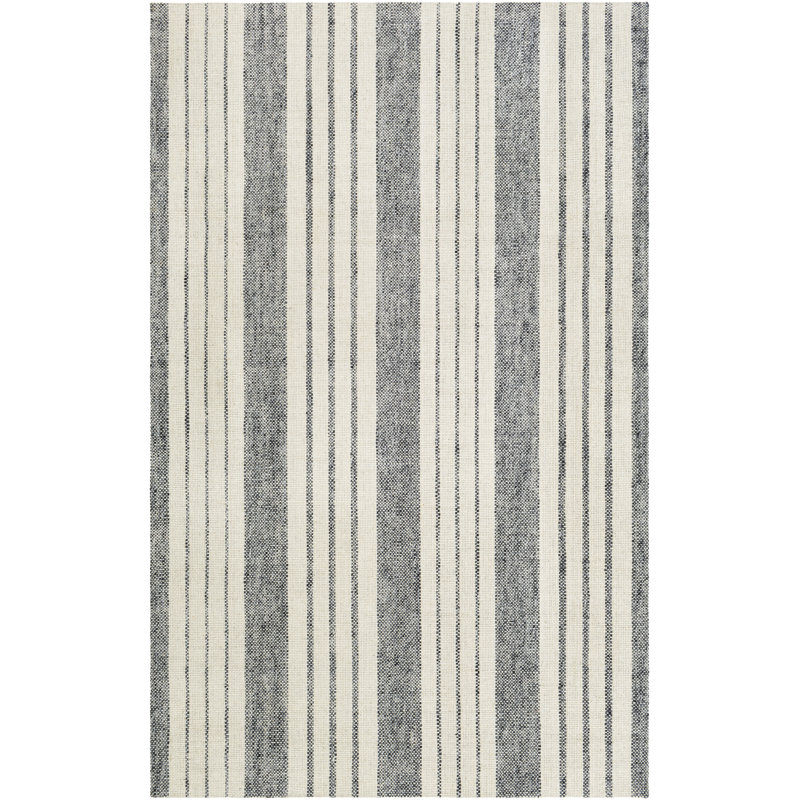 Tapis rayé tissé à plat à la main Louisa, Rectangle 5 pi x 7 pi 6 po