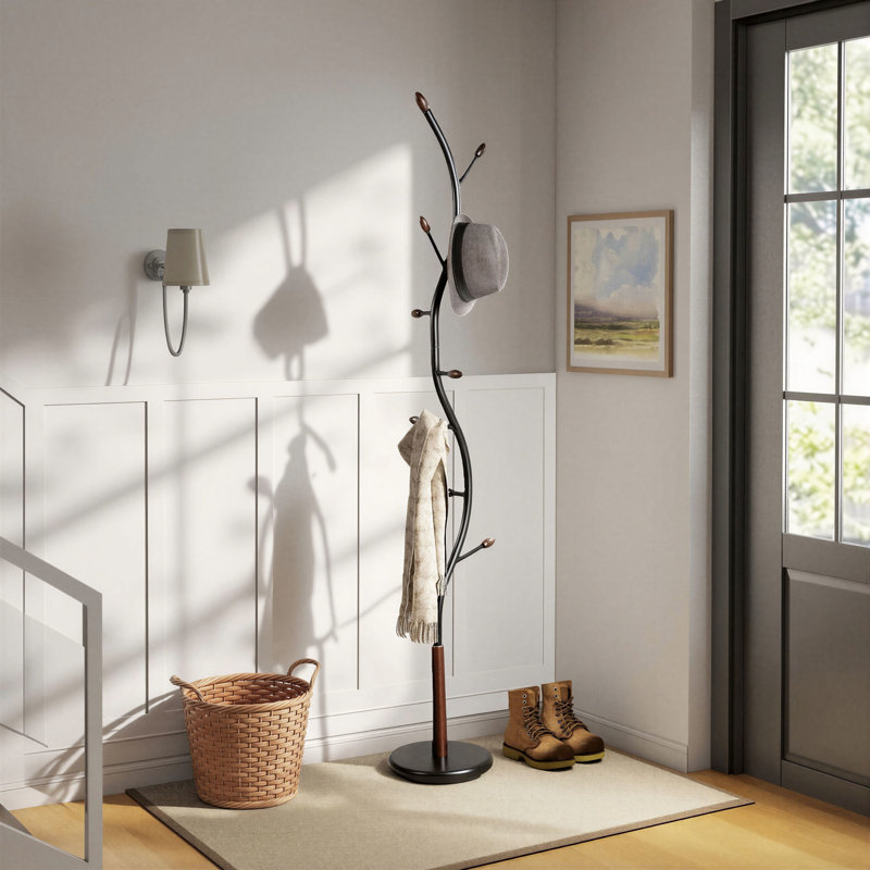 Gerlien Standing Coat Rack, Black