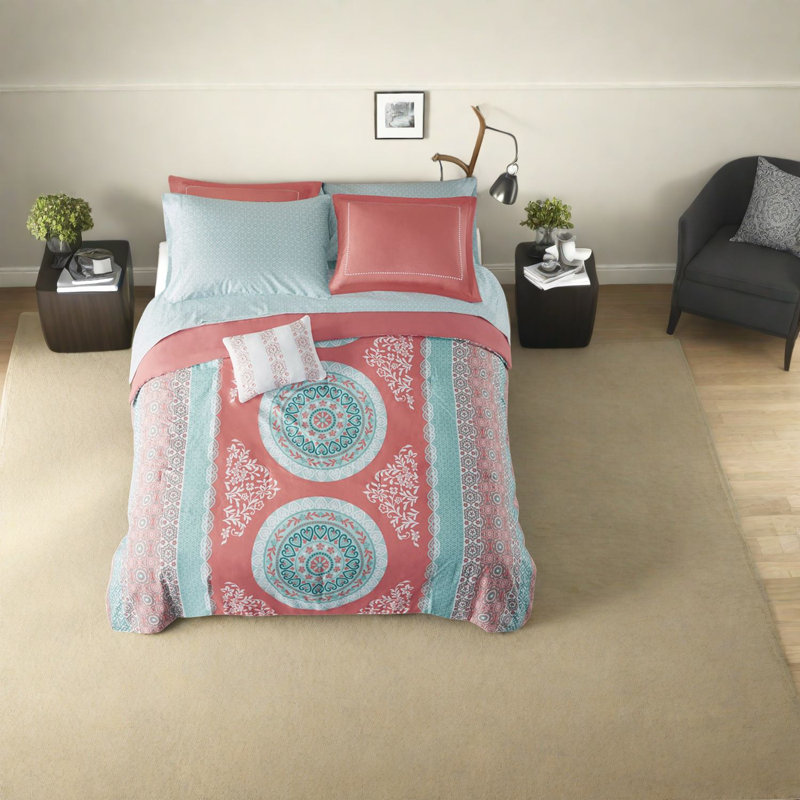 Ensembles de literie Coho en polyester, corail, pour le confort de la maison