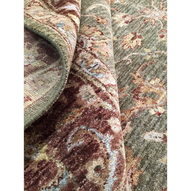 Tapis décoratif en laine noué à la main de conception unique en laine noué à la main de conception unique 7 pi 10 po x 9 pi 11 po new age