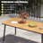 6 - Person Aluminum Outdoor Dining Set with Umbrella Hole, Stacking Armless and Armed Chairs-1659146310