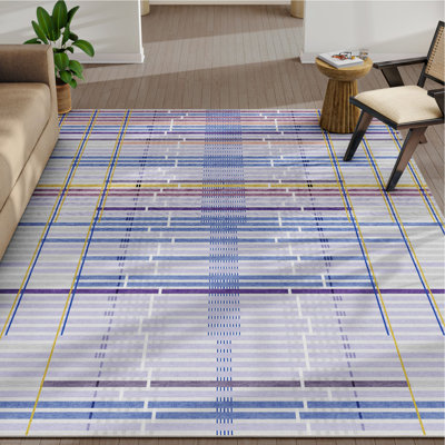 Well Woven Apollo Unraveling Stories by Giorgia Lupi Contemporary Purple Flat-Weave Area Rug