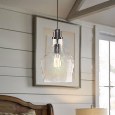 Bartola Single Light Glass Bell Pendant