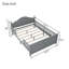 Lit plateforme double en bois pour enfants avec tête et pied de lit, structure en bois massif, gris-689613923-689613926