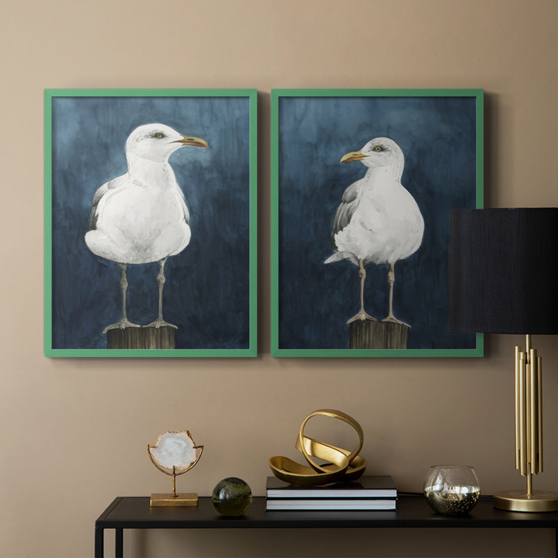 «Night Gull I», reproduction encadrée de qualité supérieure - prête à être accrochée - aucun clou requis - aucun clou requis