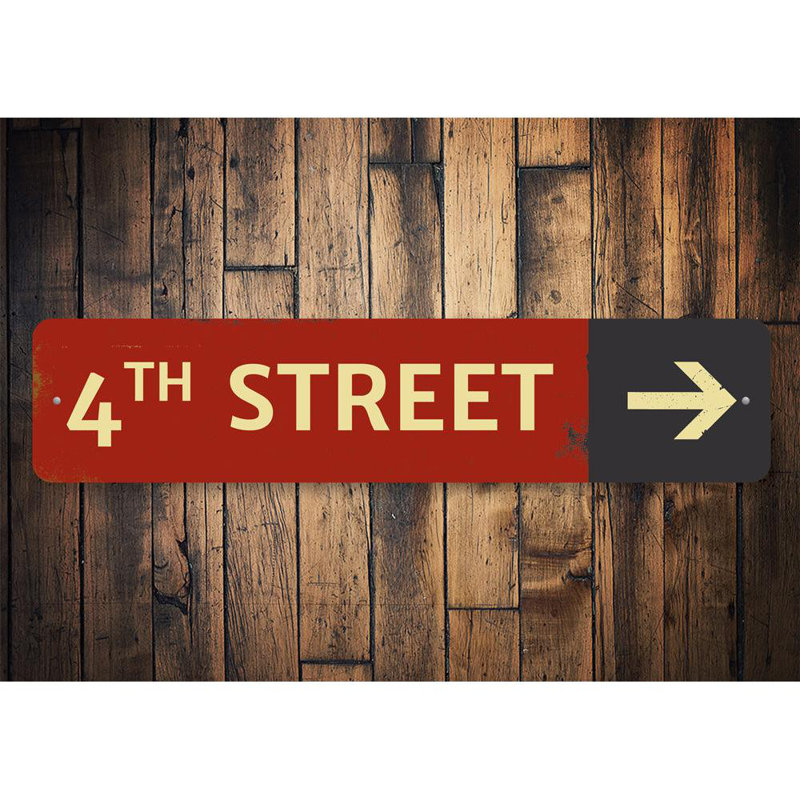 Plaque de rue en aluminium, H 4 po x l 18 po x P 0,04 po