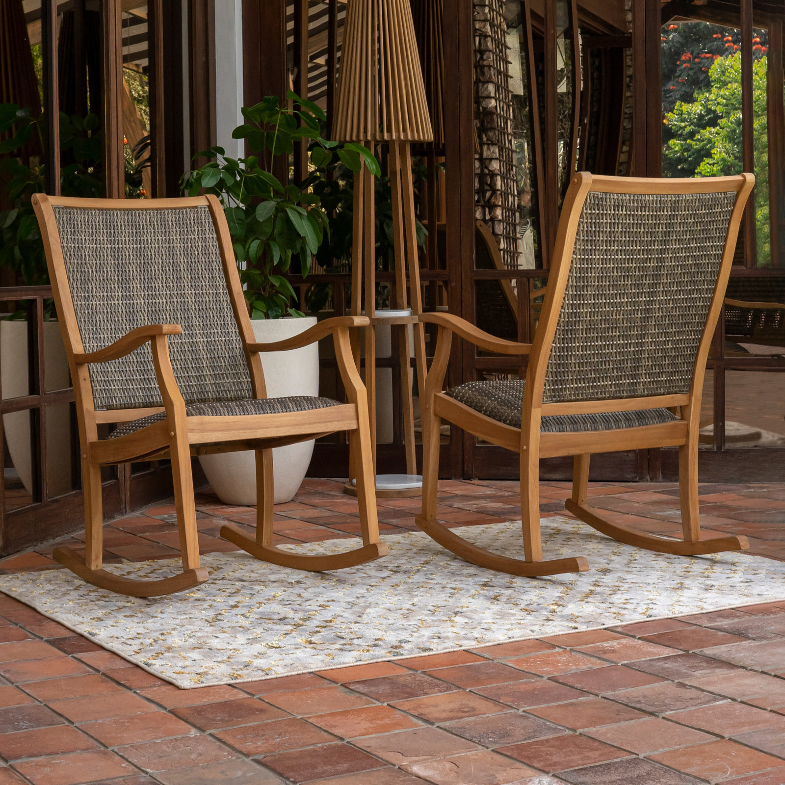 Annachiara Teak Outdoor Rocking Chair