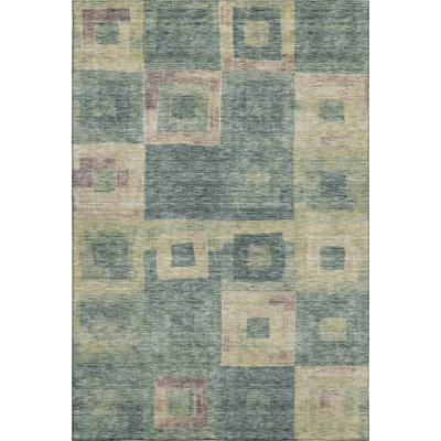 Premium Machine Washable Ducote AMF1142 Geometric Rug