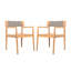 4 chaises de patio en bois avec finition en corde grise et résistante aux intempéries-463448947