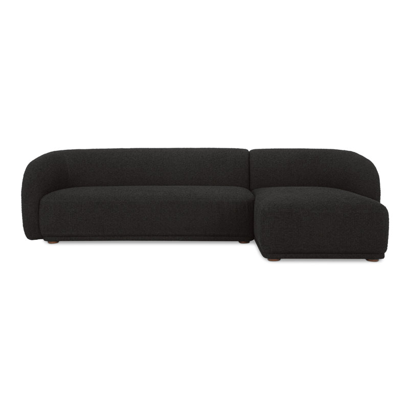 Penelope 2 - Piece 112" Chaise Sectional, Noir Bouclé, Right Hand Facing