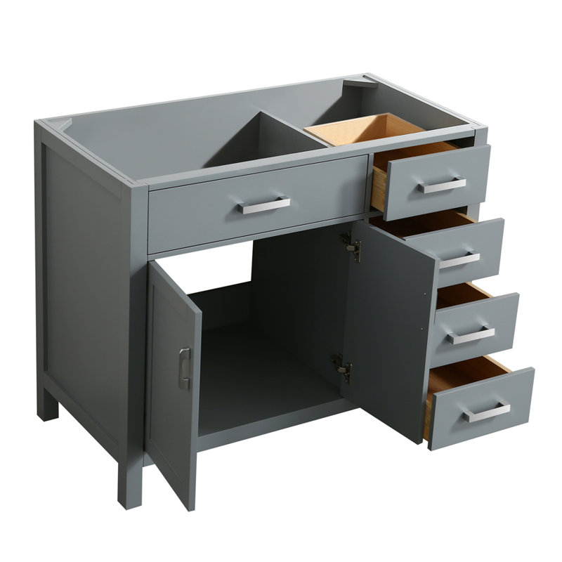 Base de meuble-lavabo simple 42 po Petrel, Gris