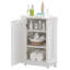 Armoire de rangement blanche en coin avec tablette réglable-1391056904