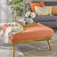 Mid Century Coral With Soft Cushioning And Leg Support Square Cushion Natural Rubberwood Legs