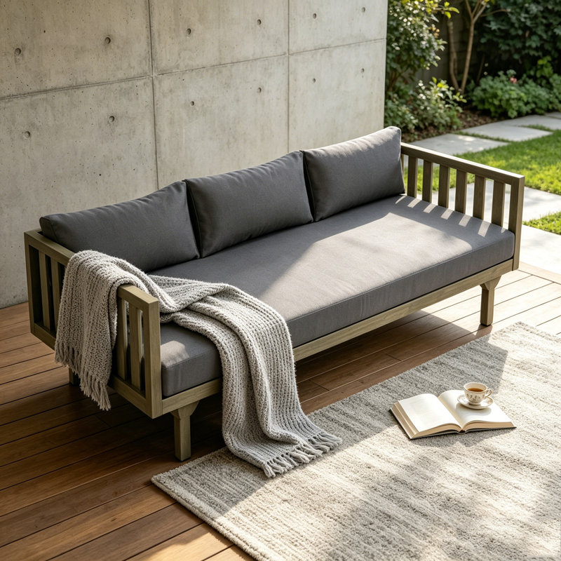 3 SEATER Patio Sofa, GREY, GREY
