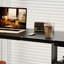 Bureau rectangulaire en bois massif noir-485806086