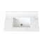 Dessus de meuble-lavabo de salle de bain blanc 37 po - Pierre frittée avec lavabo rectangulaire, dosseret de 4 po de hauteur, trou de robinet pré-percé de luxe moyen